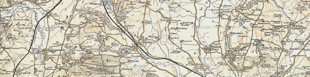 Old map of Ayntree in 1901-1903