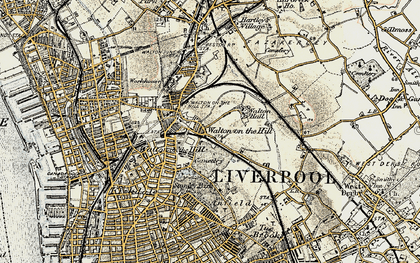 Old map of Walton in 1902-1903