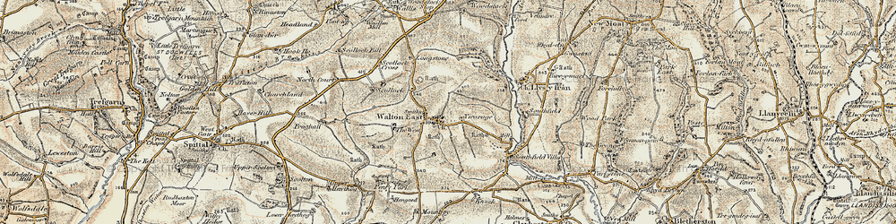 Old map of Afon Syfynwy in 1901-1912