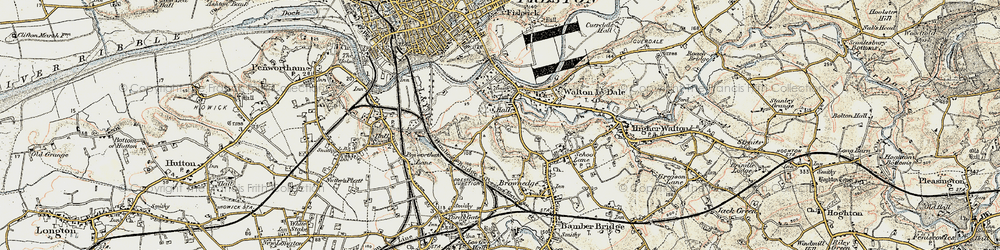 Old map of Walton-le-Dale in 1903