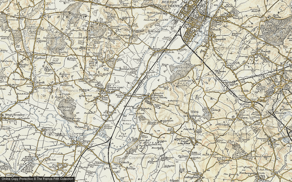Old Map of Historic Map covering Borough Hill in 1902