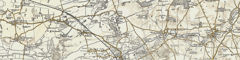 Old map of Bradmoor Plantn in 1901-1902