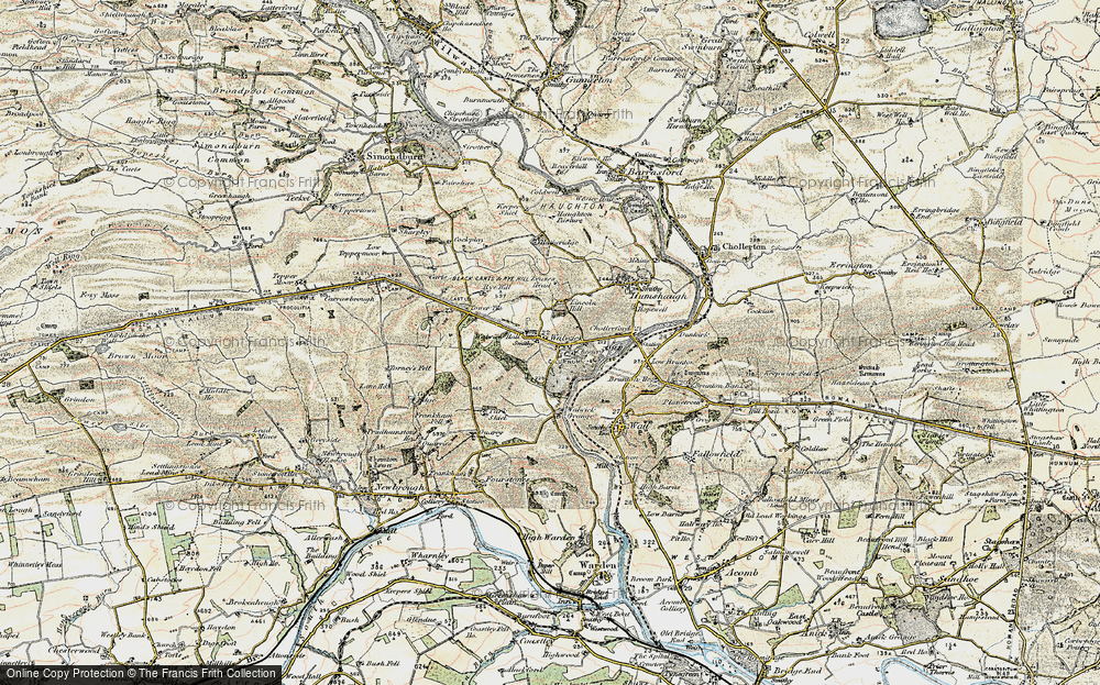 Old Map of Walwick, 1901-1903 in 1901-1903