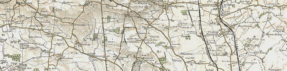 Old map of Walworth Gate in 1903-1904