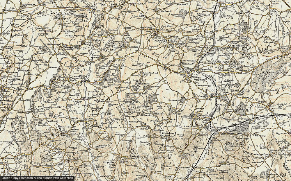 Old Map of Wambrook, 1898-1899 in 1898-1899