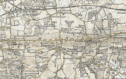 Old map of Wanborough in 1898-1909