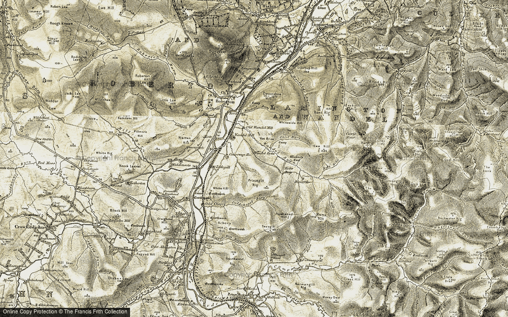 Old Map of Historic Map covering Birnock in 1904-1905