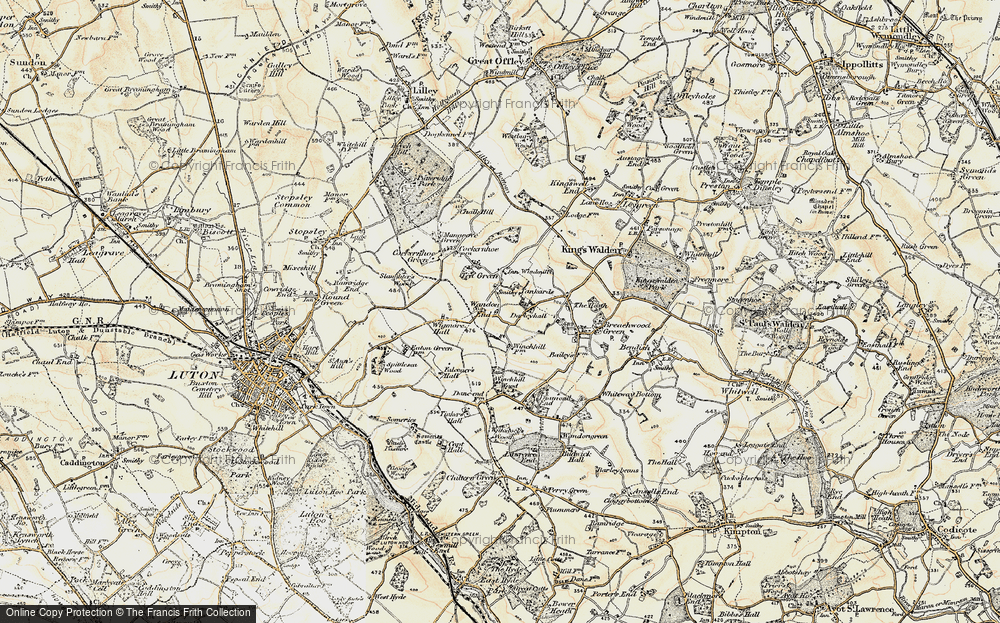 Old Map of Historic Map covering Wigmore Hall Fm in 1898-1899