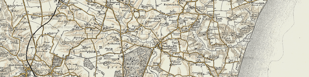 Old map of Wangford in 1901-1902