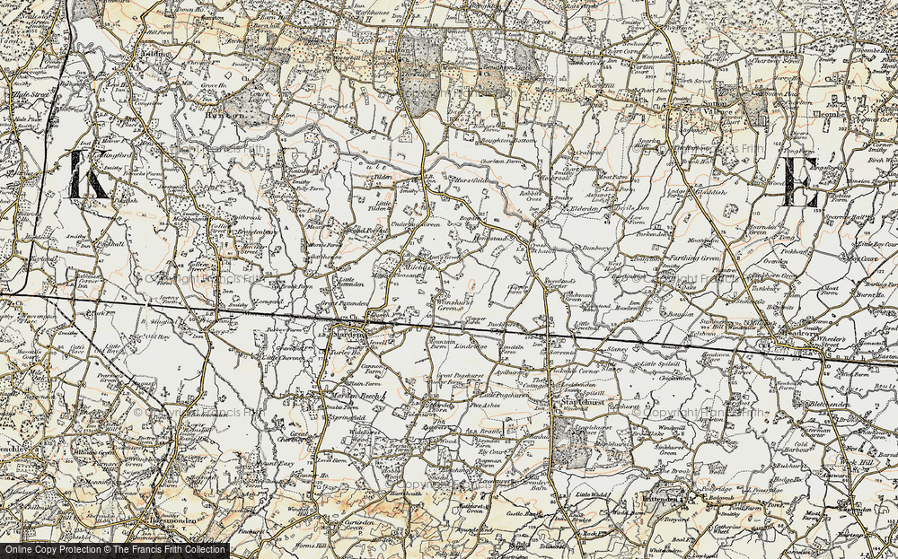Old Map of Historic Map covering Lindridge in 1897-1898
