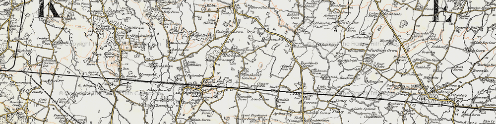 Old map of Lindridge in 1897-1898