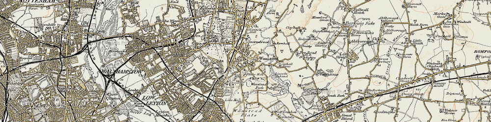 Old map of Wanstead in 1897-1898