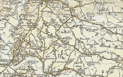 Old map of Wants Green in 1899-1902