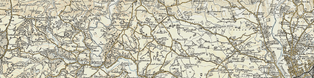 Old map of Wants Green in 1899-1902