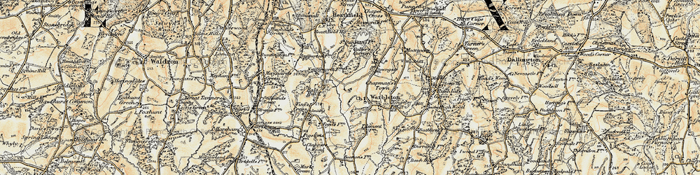 Old map of Warbleton in 1898
