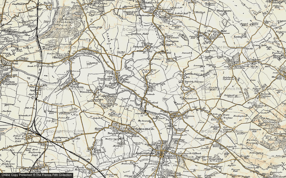 Old Map of Warborough, 1897-1898 in 1897-1898