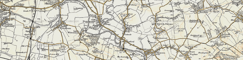 Old map of Warborough in 1897-1898