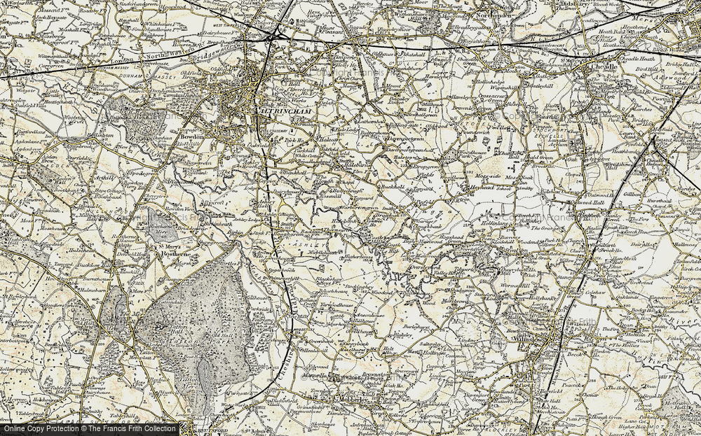 Old Map of Warburton Green, 1902-1903 in 1902-1903