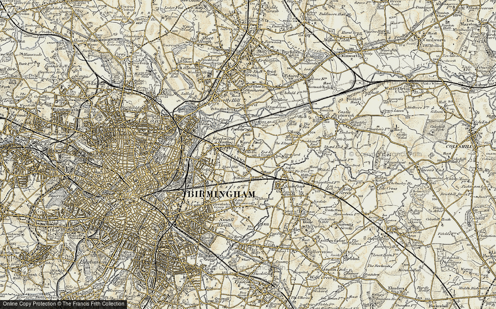 Old Map of Ward End, 1901-1902 in 1901-1902