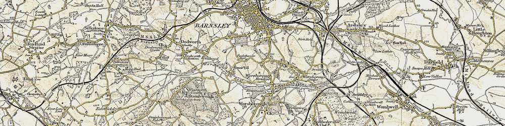 Old map of Worsbrough Resr in 1903