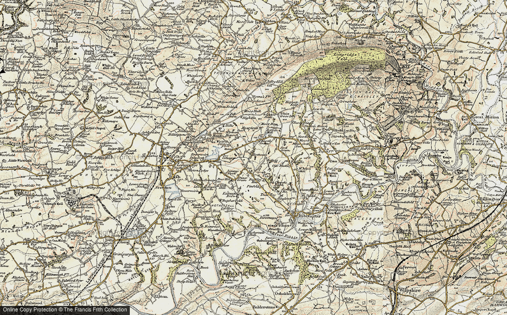 Old Map of Historic Map covering Written Stone in 1903-1904