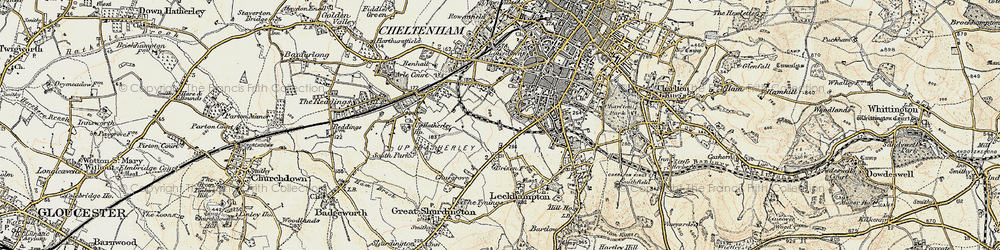 Old map of Warden Hill in 1898-1900