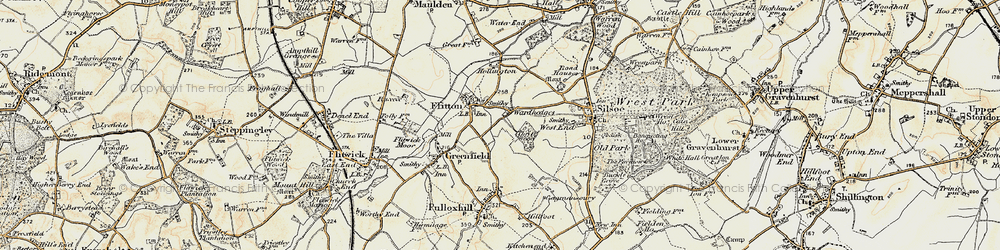 Old map of Wardhedges in 1898-1901