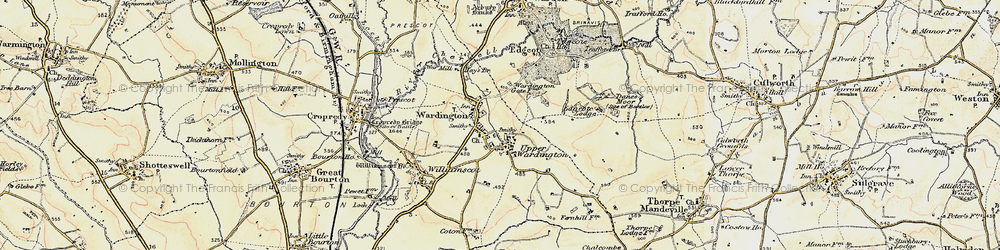 Old map of Wardington in 1898-1901