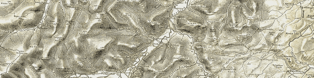 Old map of Annelshope Hill in 1904