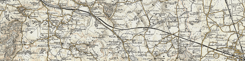 Old map of Wardle in 1902-1903