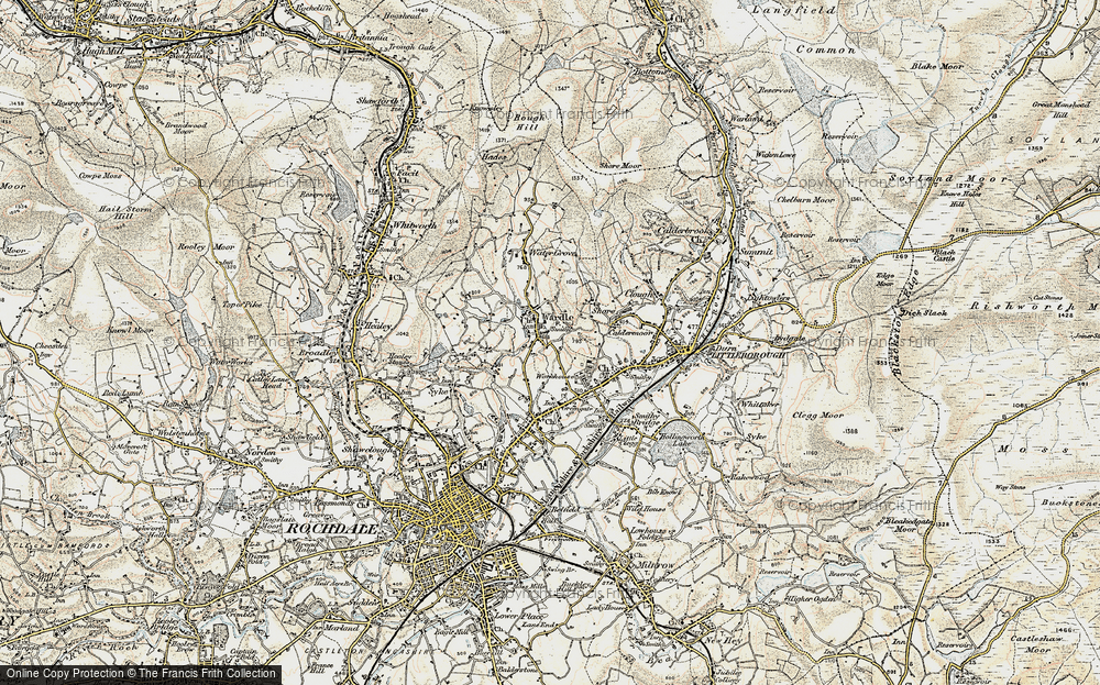 Old Map of Wardle, 1903 in 1903