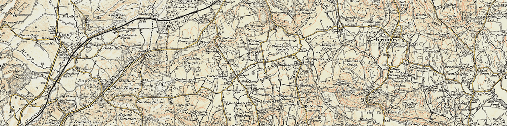 Old map of Wardley in 1897-1900