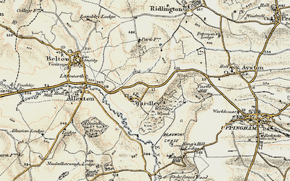 Old map of Allexton Wood in 1901-1903