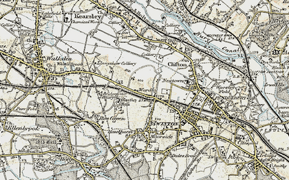 Old map of Wardley in 1903