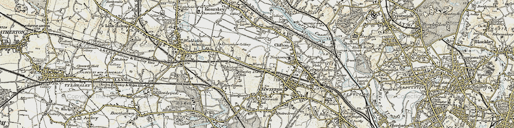 Old map of Wardley in 1903