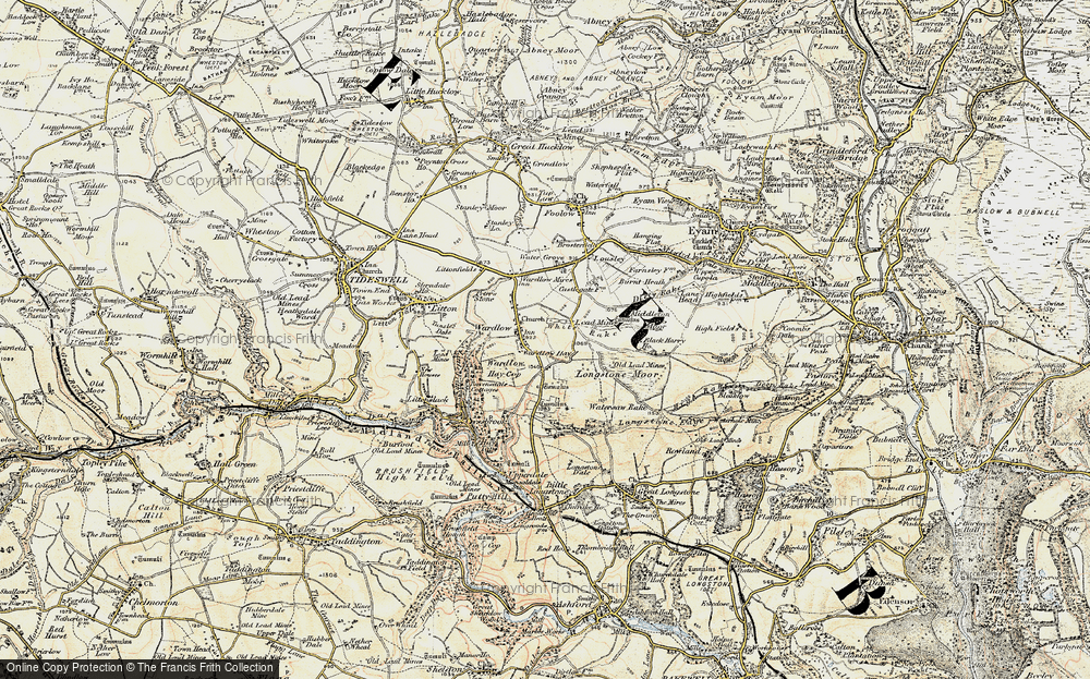 Old Map of Wardlow, 1902-1903 in 1902-1903