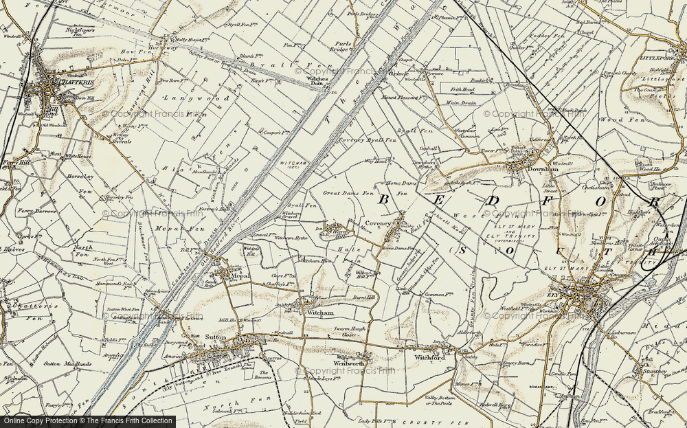 Old Map of Historic Map covering Block Moors in 1901