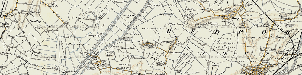 Old map of Block Moors in 1901