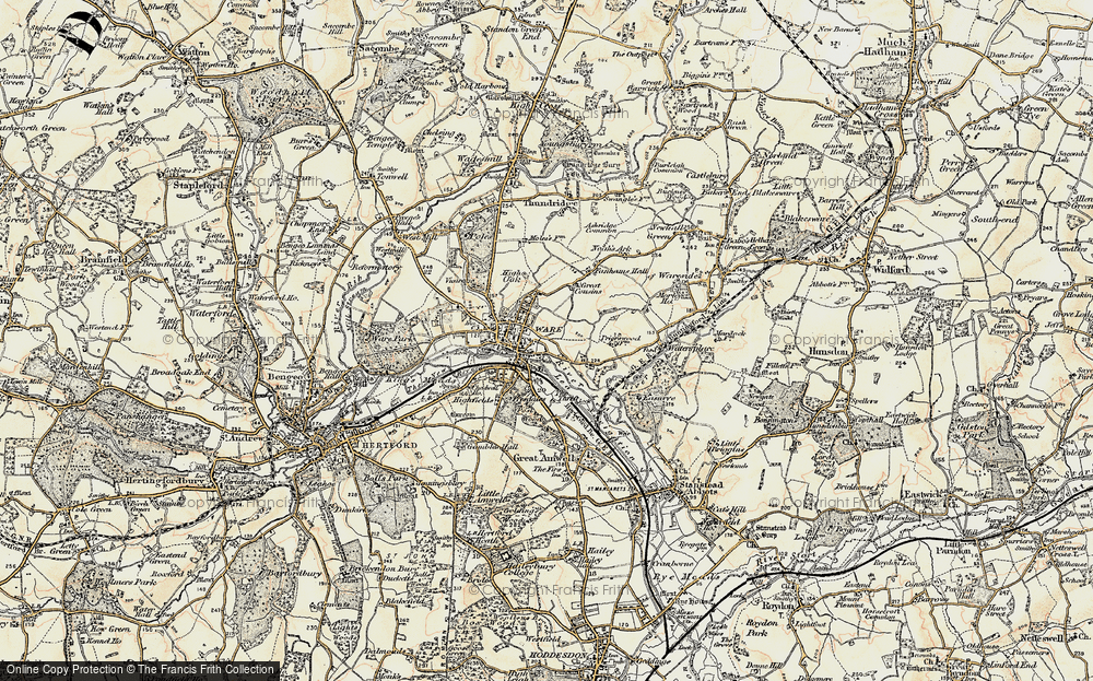 Old Map of Ware, 1898-1899 in 1898-1899