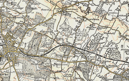 Old map of Birling Ho in 1897-1898