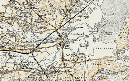 Old map of Wareham in 1899-1909