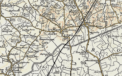 Old map of Warehorne in 1898