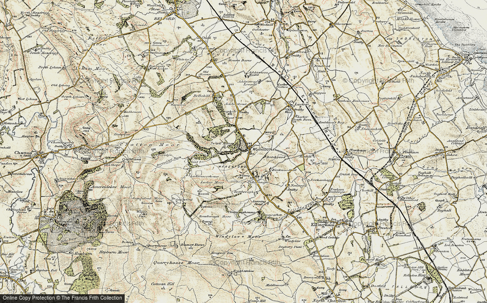 Old Map of Historic Map covering Brownridge Burn in 1901-1903