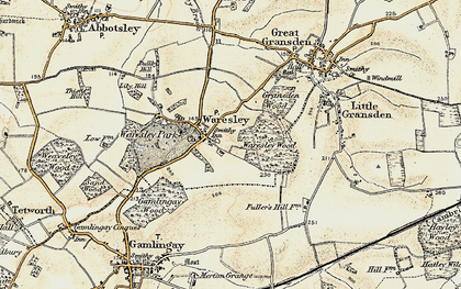 Old map of Waresley in 1898-1901