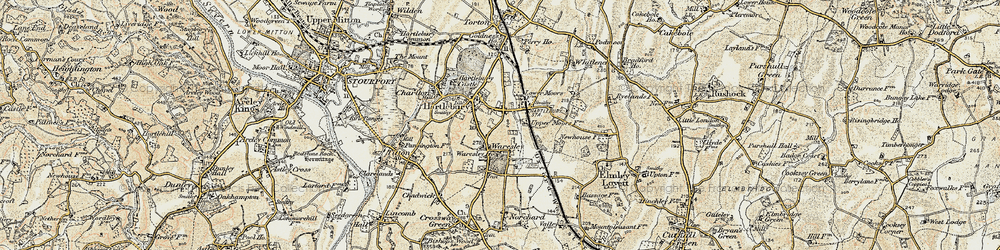 Old map of Waresley in 1901-1902