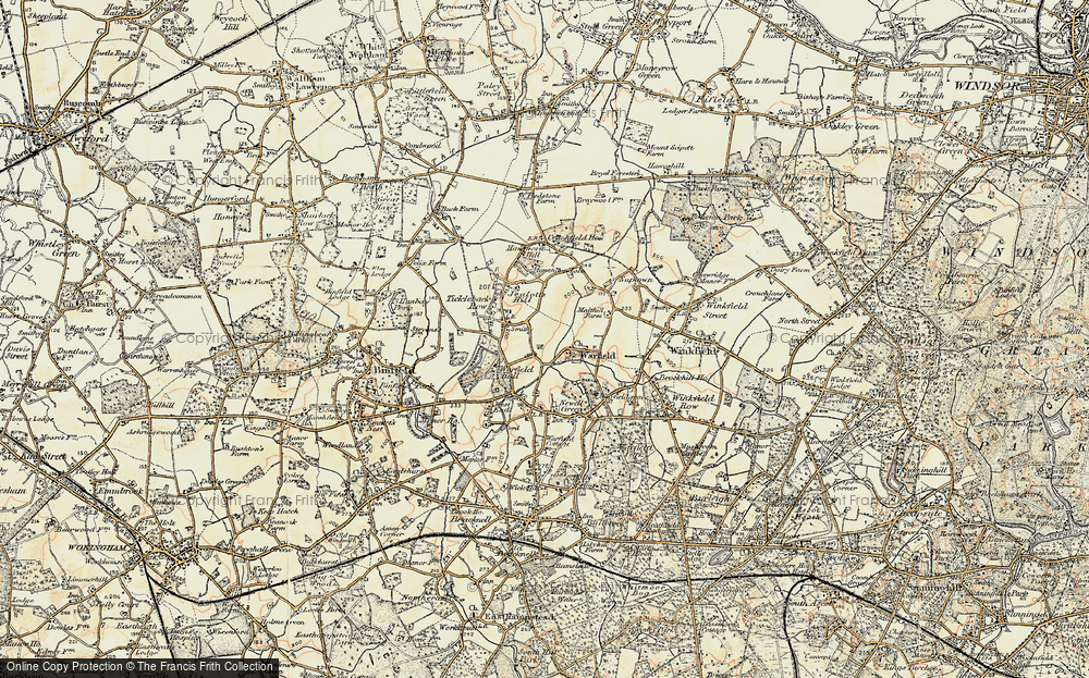 Old Map of Warfield, 1897-1909 in 1897-1909