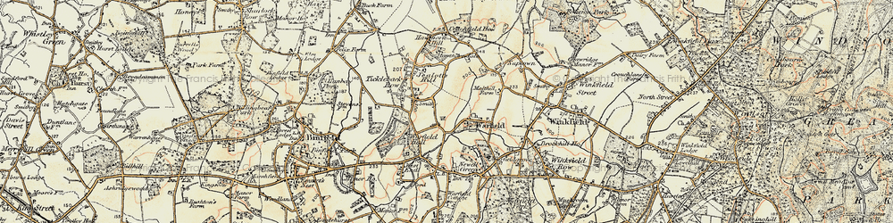 Old map of Warfield in 1897-1909