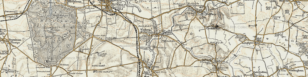 Old map of Warham in 1901-1902