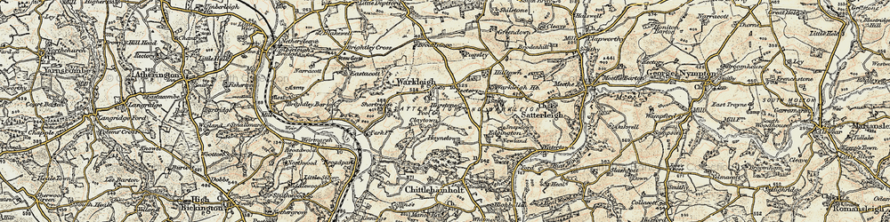 Old map of Warkleigh in 1899-1900
