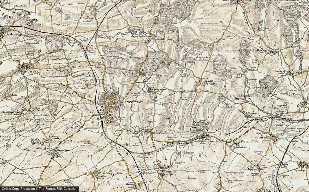 Old Map of Warkton, 1901-1902 in 1901-1902